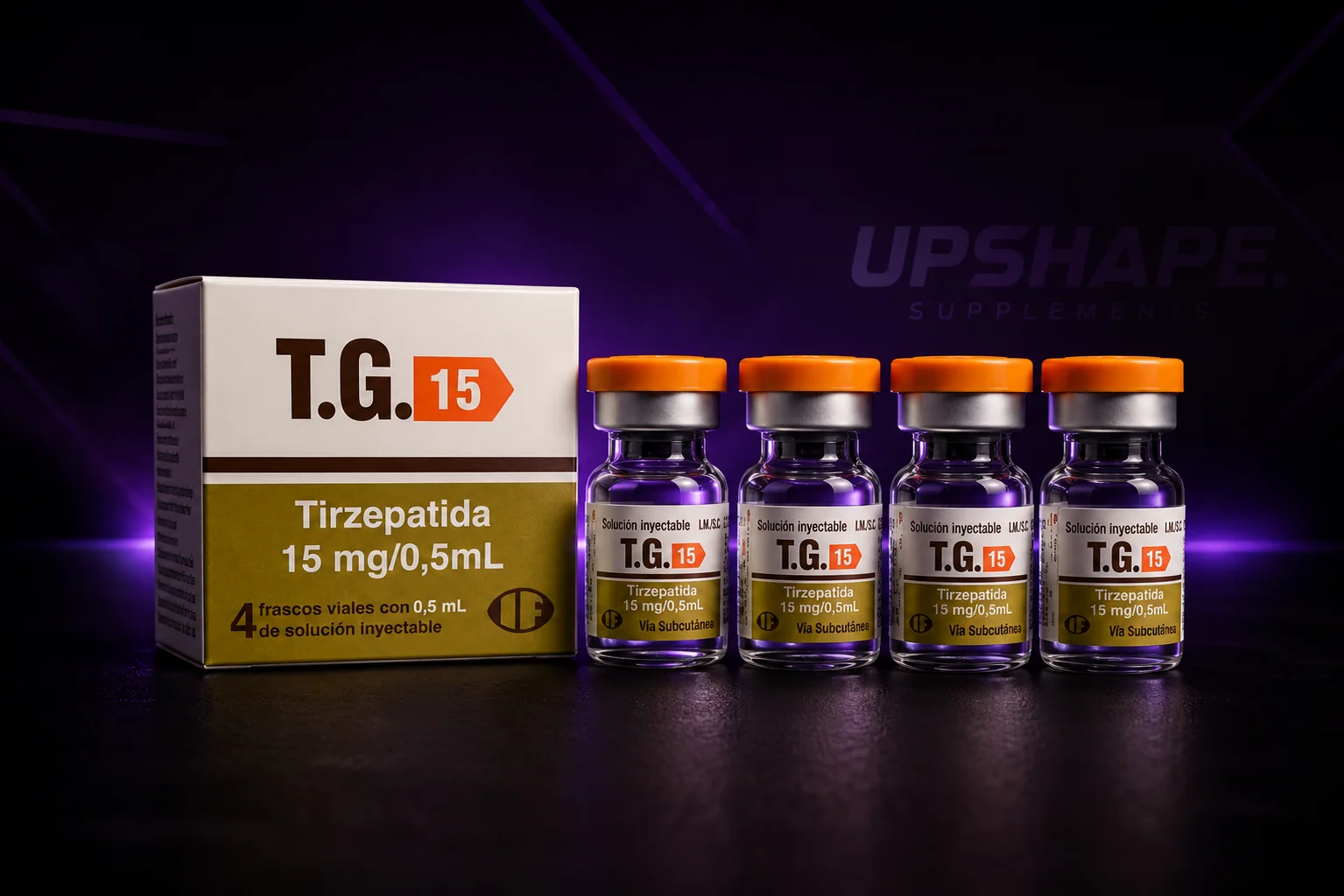 T.G. 15 com caixa e quatro frascos
